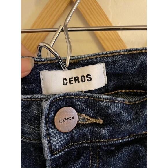 Ceros Jeans Women's 16 Sophia Mid Rise Straight Monterey Blue Denim Medium Wash - Picture 3 of 6